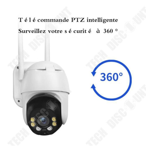 Webcam Tech Discount TD® Caméra de surveillance sans fil complète Netcom Caméra solaire extérieure de moniteur de réseau HD 4G