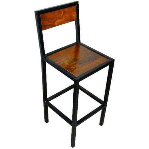 Tabourets Mathi Design FACTORY - Chaise haute en acier et bois 75 cm
