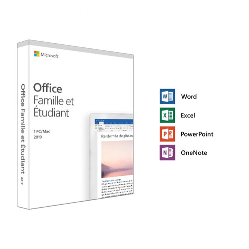 Traitement de Texte & Tableur Microsoft Office Famille et Etudiant 2019 - Licence Perpétuelle - 1 utilisateur - A télécharger