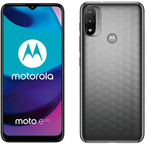 Motorola - Motorola moto e20 16,5 cm (6.5') Double SIM Android 11 4G USB Type-C 2 Go 32 Go 4000 mAh Gris Motorola  - Motorola Moto E Téléphonie