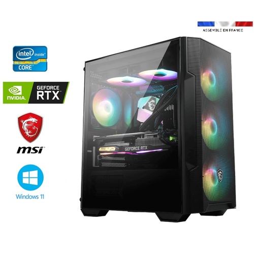 Msi - PC Gamer intel I9-11900KF + Watercooling - RTX 4060 8GO MSI GAMING X - 32GO RAM - SSD 1To + HDD 2To - MSI Mag Forge M100R - Windows 11 Msi  - Bonnes affaires Msi