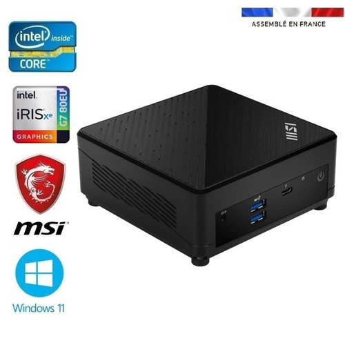 Msi - PC Bureau MSI Cubi - Mini PC - Intel i7-1255U - 32GO Ram - SSD 1To - WIFI / Bluetooth - Windows 11 Msi - PC Fixe 32 go