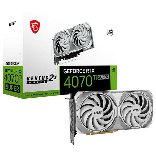 Msi - GeForce RTX 4070 Ti SUPER 16G VENTUS 2X WHITE OC Msi - Carte Graphique 16 go