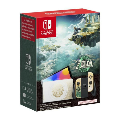 Nintendo - Console Nintendo Switch - Modele OLED | Édition The Legend of Zelda: Tears of the Kingdom avec Joy-Cons dorés Nintendo - French Days Jeux et Consoles