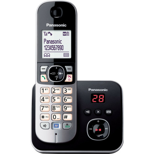 Panasonic - Téléphone sans fil KX-TG6821FRB Panasonic - Bonnes affaires Téléphone fixe-répondeur