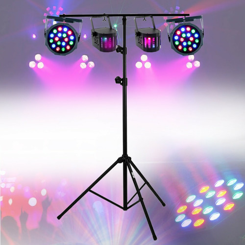 Party Light & Sound - Lumières soirées 4 jeux compacts et puissants, 1 Portique robuste - PA DJ SONO MIX LED Soirée anniversaire mariage, Bar Disco Party Light & Sound  - Effets lumineux
