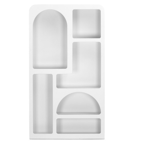 Etagères Pegane Meuble étagère, meuble de rangement en bois coloris blanc - Longueur 100 x Profondeur 26 x Hauteur 181 cm