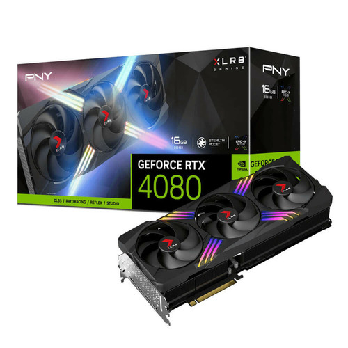 PNY - GeForce RTX 4080 XLR8 Gaming VERTO EPIC-X RGB Triple Fan - 16Go PNY - Carte Graphique 16 go