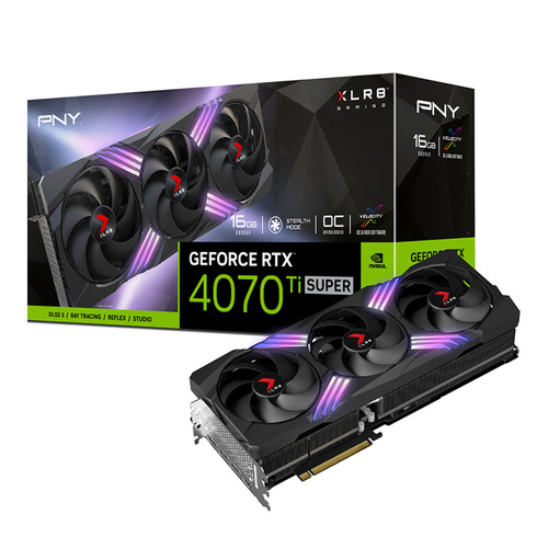 PNY - GeForce RTX 4070 Ti SUPER 16G XLR8 Gaming VERTO EPIC-X RGB PNY - Soldes Composants