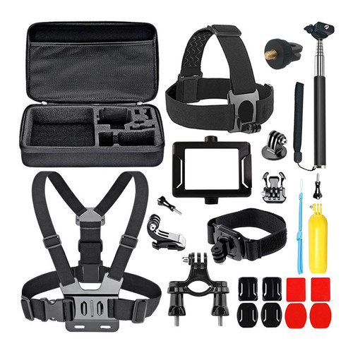 Prixton - Kit de 13 accessoires pour caméra sport avec harnais, sangles, support perche à selfie Prixton - Prixton