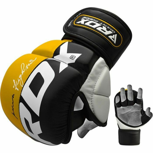 Accessoires fitness RDX Sports RDX T6 Entraînement MMA Gants de Grappling 7oz Jaune XL - RDX - GGR-T6Y-XL+