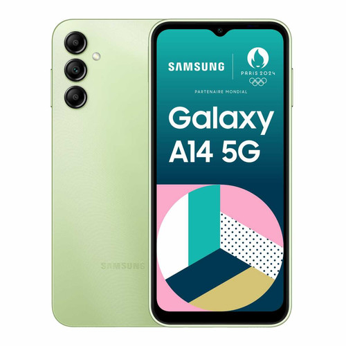 Smartphone Android Samsung Galaxy A14 - 5G - 4/64 Go - Lime