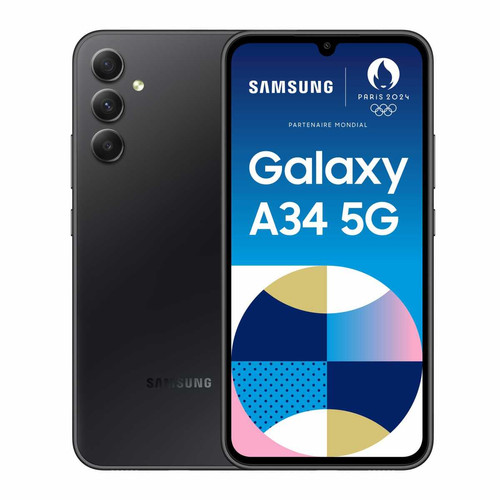 Samsung - Galaxy A34 - 5G - 4/128 Go - Graphite Samsung - Fête des mères - Maman High-Tech