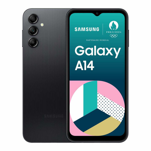 Samsung - Galaxy A14 - 4G - 4/64 Go -  Graphite Samsung - Smartphone à moins de 200 euros Smartphone