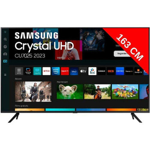 Samsung - TV LED 4K 163 cm TU65CU7025 - Smart TV Samsung  - TV, Télévisions 65 (165cm)