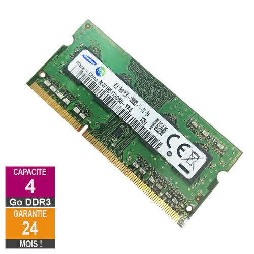 Samsung - Barrette Mémoire 4Go RAM DDR3 Samsung M471B5173DB0-YK0 SO-DIMM PC3L-12800S 1Rx8 691740-001 Samsung - RAM PC Samsung