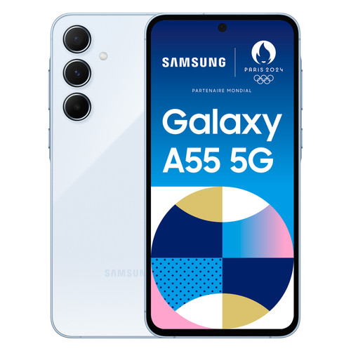 Samsung - Galaxy A55 - 5G - 8/128Go - Bleu Samsung - Smartphone paiement en plusieurs fois Téléphonie