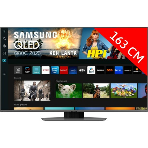 Samsung - TV QLED 4K 163 cm 65Q80C QLED 4K 2023 Samsung - Le meilleur de nos Marchands TV, Télévisions