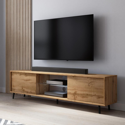 Selsey - Meuble tv - LEFYR - 140 cm - chêne wotan - éclairage LED Selsey  - Meubles TV, Hi-Fi