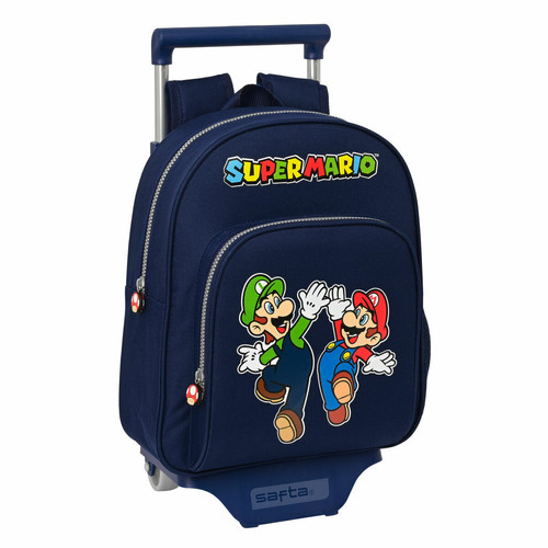 Super Mario - Cartable à roulettes Super Mario Blue marine 28 x 34 x 10 cm Super Mario - Super Mario