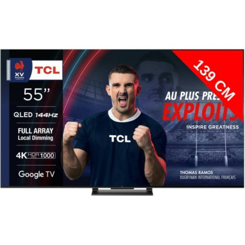 TCL - TV QLED 4K 139 cm 55QLED870 Google TV TCL - TV 50'' à 55''