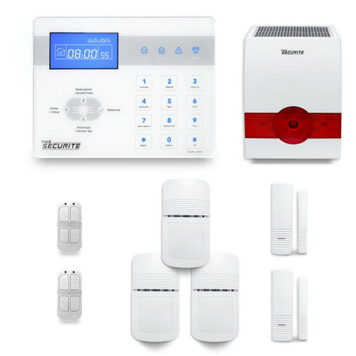 Alarme connectée Tike Securite Alarme maison sans fil ICE-Bi45 Compatible Box internet et GSM