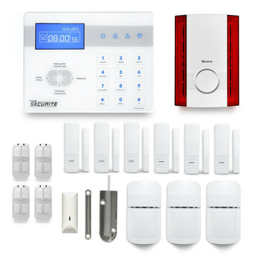 Alarme connectée Tike Securite Alarme maison sans fil ICE-Bi37 Compatible Box internet et GSM
