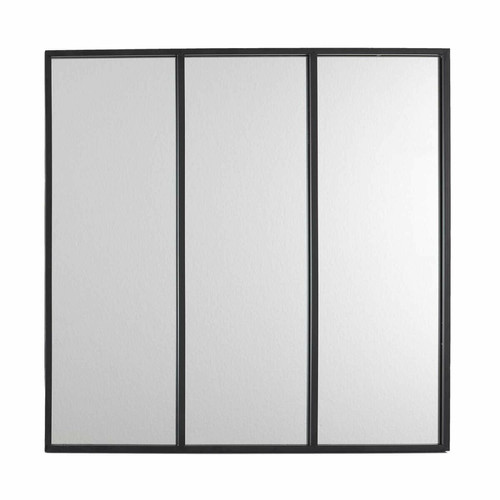 Toilinux - Miroir style verrière en 3 parties en métal - Noir Toilinux  - Miroirs