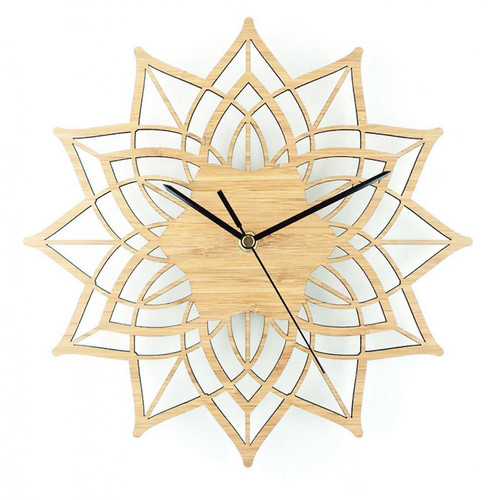 Universal - Lotus bambou fleur horloge murale bois naturel table murale quartz horloge silencieuse Universal - Universal