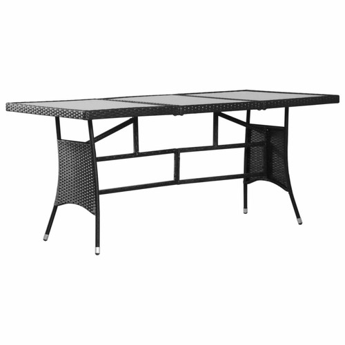 Tables de jardin Vidaxl vidaXL Table de jardin Noir 170x80x74 cm Résine tressée