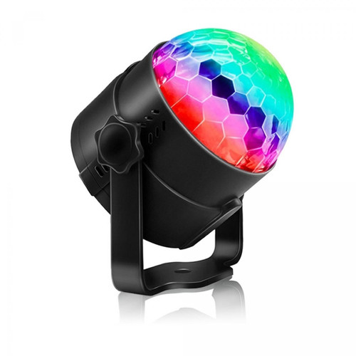 Effets à LED Wewoo Boule à facette YK2278 3W Fête activée DJ Eclairage RBG Disco Ball Lampe Stroboscopique Scène Par Lumière Avec 7 ModesSans Télécommande