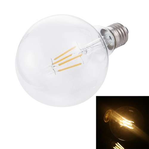 Ampoules LED Wewoo G95 E27 4W 4 LED 450 LM 3000K Rétro-gradation Ampoule à filament à économie d'énergieAC 220V blanc chaud