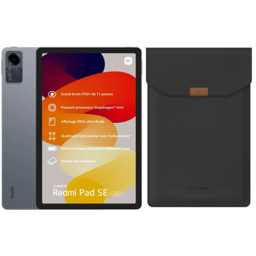 Tablette Android XIAOMI Xiaomi Pad SE + Etui - 4/128 Go - WiFi - Noir