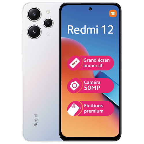 XIAOMI - Redmi 12 - 4G - 4/128 Go - Argent XIAOMI  - Smartphone Petits Prix Smartphone