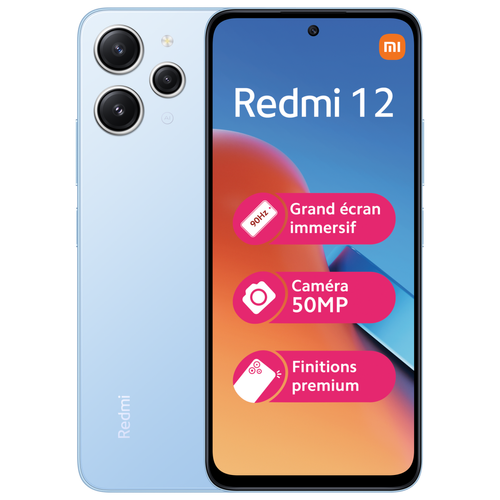 XIAOMI - Redmi 12 - 5G - 4/128 Go - Bleu XIAOMI  - Smartphone Petits Prix Smartphone