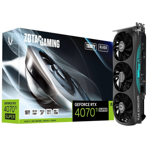 Zotac - GeForce RTX 4070 Ti SUPER Trinity Black Edition Zotac - Nvidia Studio
