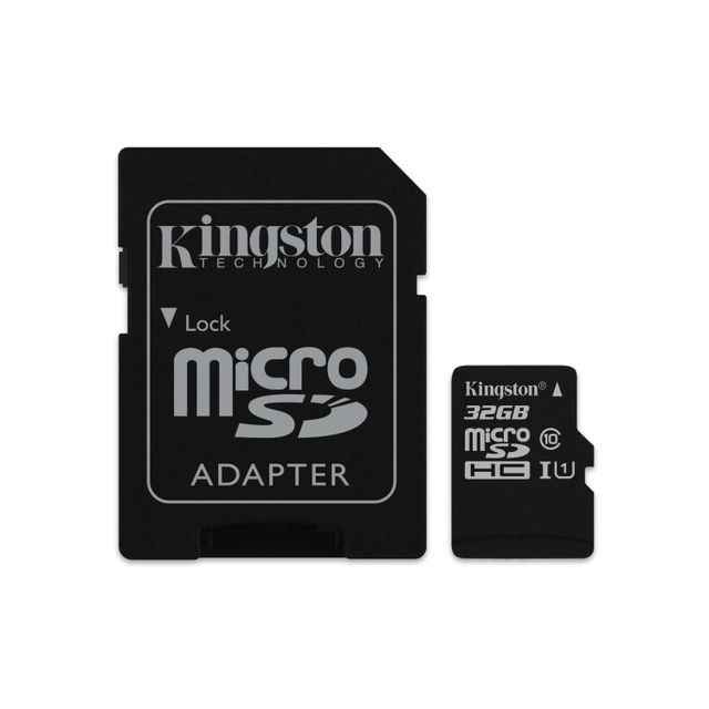Kingston - 32GB microSDHC Class 10 UHS-I 45MB/s Read Card + SD Adapter Kingston  - Carte mémoire