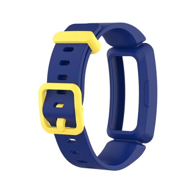 Wewoo - Bracelet pour montre connectée Smartwatch avec en silicone Fitbit Inspire HR boucle bleue + jaune Wewoo - Bracelet connecté Wewoo