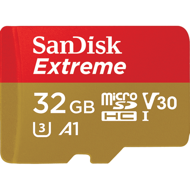 Sandisk - Carte micro SD 32 Go Extreme  + SD Adaptateur + Rescue Pro Deluxe 100MB/s A1 C10 V30 UHS-I U3 Sandisk  - Carte mémoire