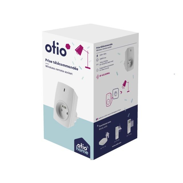 Otio - Prise connectée pilotable à distance ou avec télécommande Otio - Prise connectée Otio