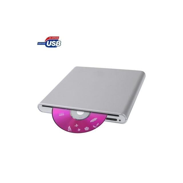 Wewoo - Lecteur DVD-RW externe USB 2.0 à fente en alliage d'aluminium, plug and play Wewoo - Lecteur DVD