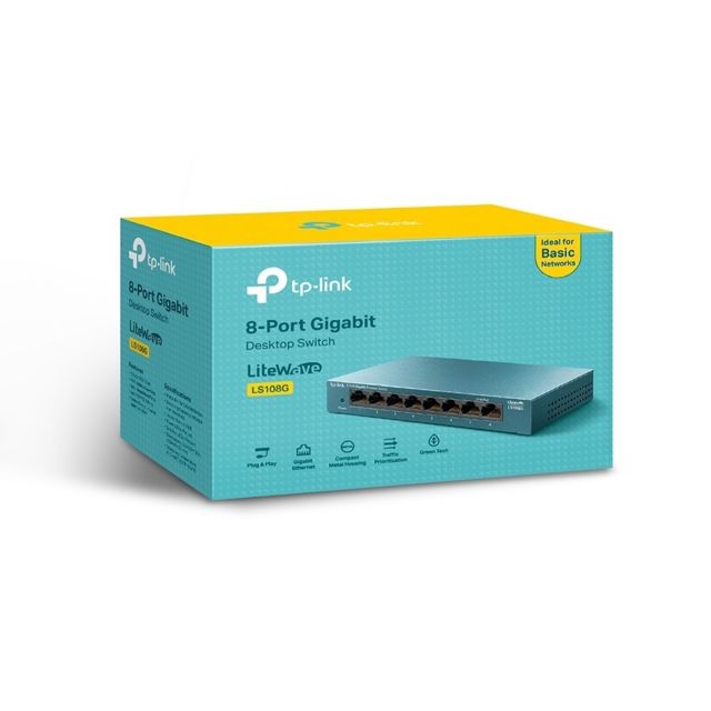 TP-LINK - LS108G - Switch de bureau 8 ports TP-LINK - Le meilleur de nos Marchands Périphériques, réseaux et wifi