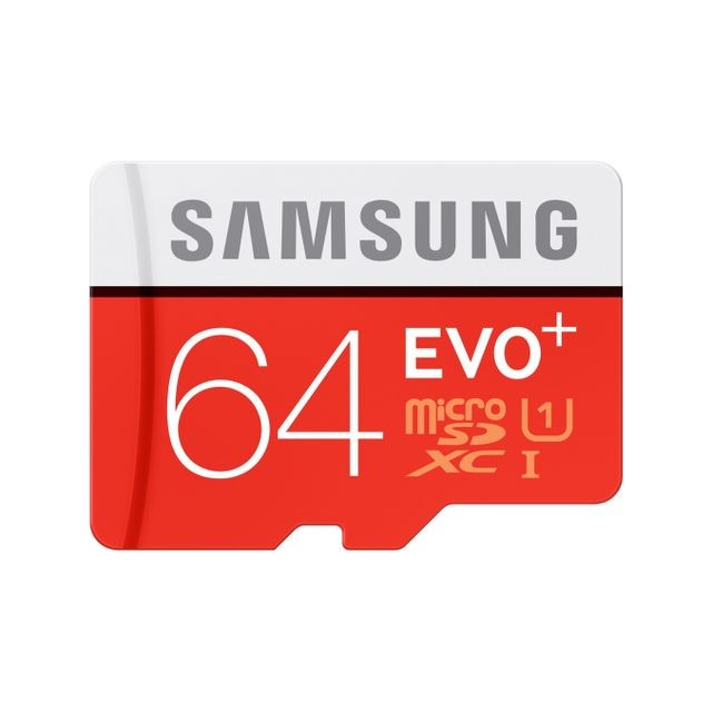Samsung - Carte micro SD 64 Go EVO PLUS classe 10 100Mo/s avec adaptateur SD Samsung  - Carte mémoire