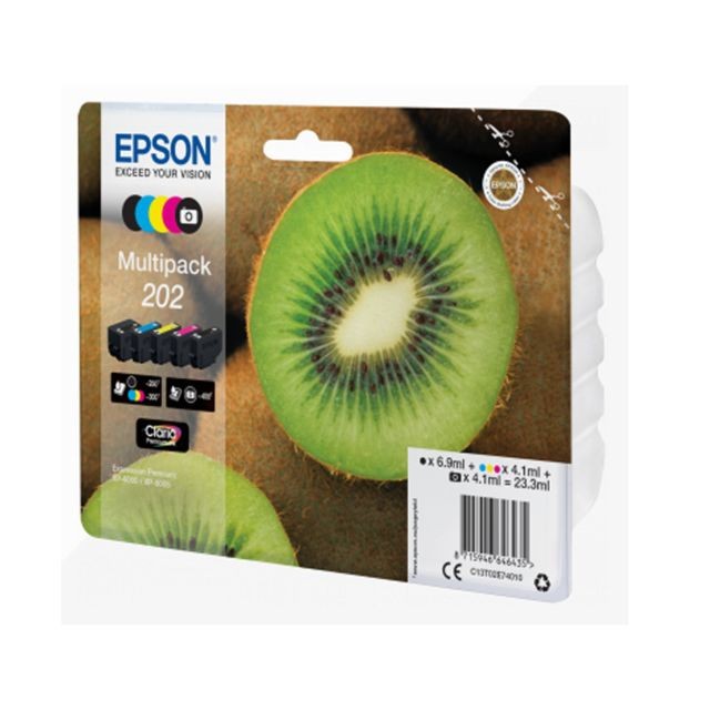 Epson - Multipack 5 Couleurs Kiwi 202 Epson - Cartouche d'encre pour imprimante EPSON Cartouche d'encre
