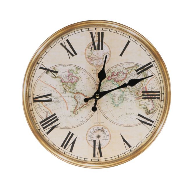 Horloges, pendules marque generique horloge murale vintage rustique shabby chic maison cuisine en bois 30cm décor # 3