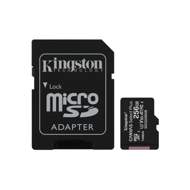 Carte Micro SD Kingston Canvas Select Plus 256 Go