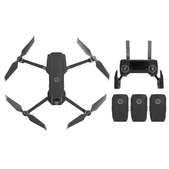Accessoires drone connecté Wewoo Kit d'autocollants PVC tout-surround 3D en fibre de carbone Sunnylife pour Mavic 2 Pro / Zoom, quadricoptère avec drone (noir)
