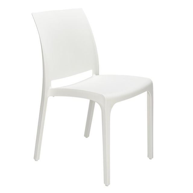 Carrefour - Chaise de jardin Roma - Blanc Carrefour - Chaises de jardin Plastique