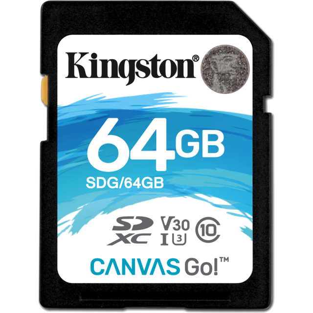 Kingston - 64 Go carte SD Canvas Go! Class 10 UHS-I U3  Kingston  - Carte mémoire