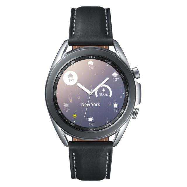 Samsung - Galaxy Watch 3 - 41 mm - SM-R850NZSAEUB - Argent - Bracelet Noir Samsung  - Samsung Galaxy Watch Objets connectés